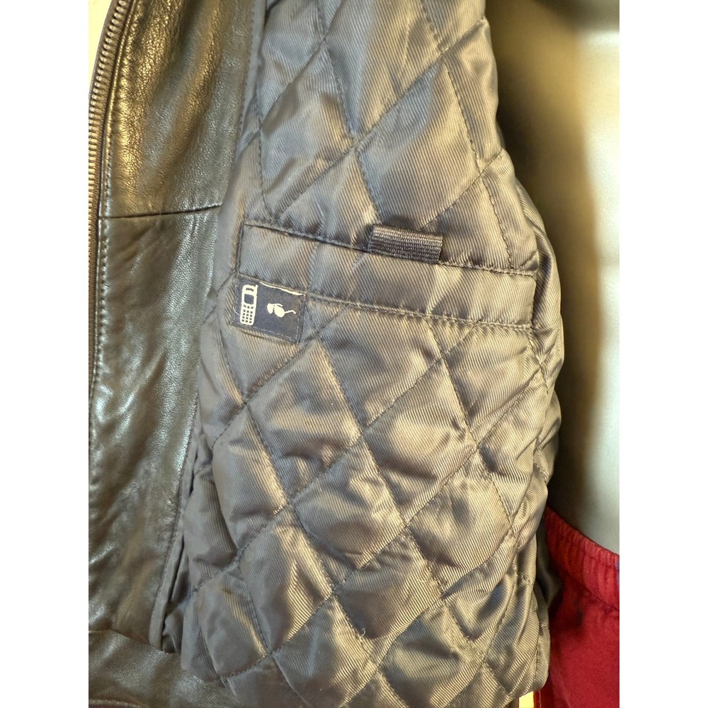 Dockers Men's Y2K Lined Leather Bomber Jacket XL - Picture 3 of 10